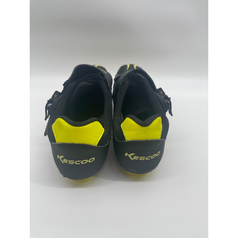 KESCOO Black‎ Yellow Cycling Shoes Cleats Size 47 Road Bike Spd Compatible - Picture 5 of 6